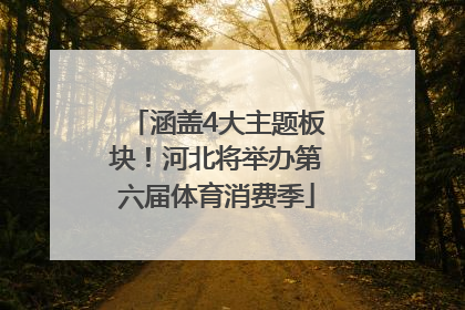 涵盖4大主题板块！河北将举办第六届体育消费季