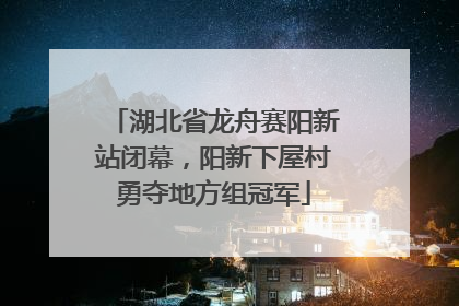 湖北省龙舟赛阳新站闭幕，阳新下屋村勇夺地方组冠军
