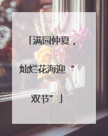 满园仲夏，灿烂花海迎“双节”