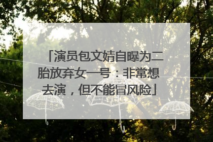 演员包文婧自曝为二胎放弃女一号：非常想去演，但不能冒风险