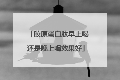 胶原蛋白肽早上喝还是晚上喝效果好