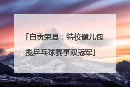 自贡荣县：特校健儿包揽乒乓球赛事双冠军