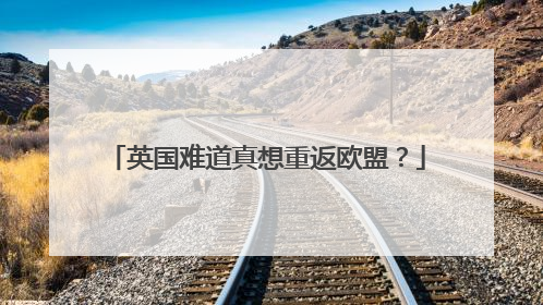 英国难道真想重返欧盟？