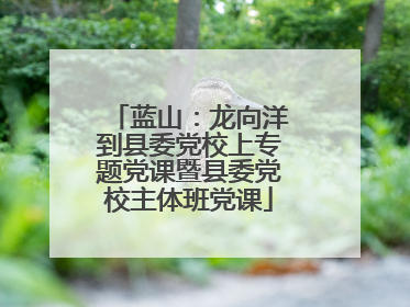 蓝山：龙向洋到县委党校上专题党课暨县委党校主体班党课