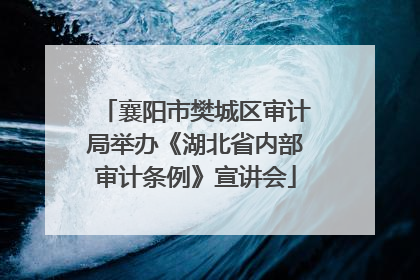 襄阳市樊城区审计局举办《湖北省内部审计条例》宣讲会