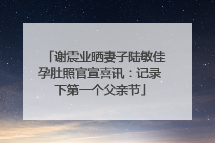 谢震业晒妻子陆敏佳孕肚照官宣喜讯：记录下第一个父亲节