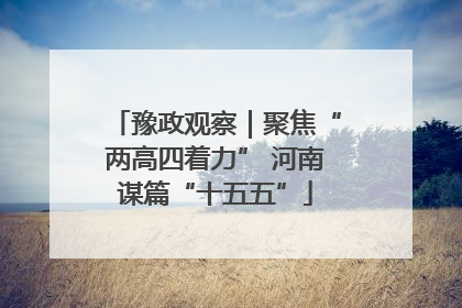 豫政观察｜聚焦“两高四着力” 河南谋篇“十五五”