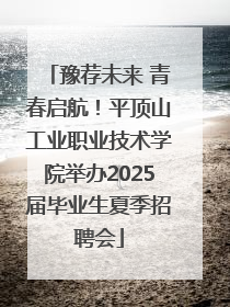 豫荐未来 青春启航！平顶山工业职业技术学院举办2025届毕业生夏季招聘会