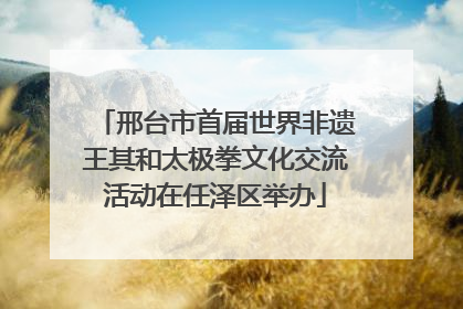 邢台市首届世界非遗王其和太极拳文化交流活动在任泽区举办