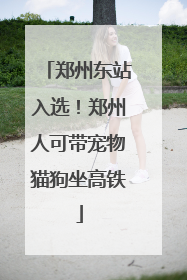 郑州东站入选！郑州人可带宠物猫狗坐高铁