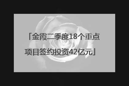 金霞二季度18个重点项目签约投资42亿元