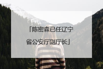 陈密森已任辽宁省公安厅副厅长
