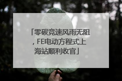 零碳竞速风雨无阻，FE电动方程式上海站顺利收官