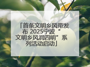 首条文明乡风带发布 2025宁波“文明乡风润四明”系列活动启动