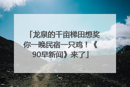龙泉的千亩梯田想奖你一晚民宿一只鸡！《90早新闻》来了