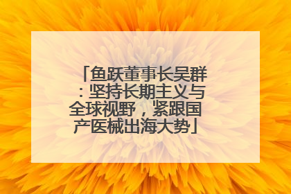 鱼跃董事长吴群：坚持长期主义与全球视野，紧跟国产医械出海大势