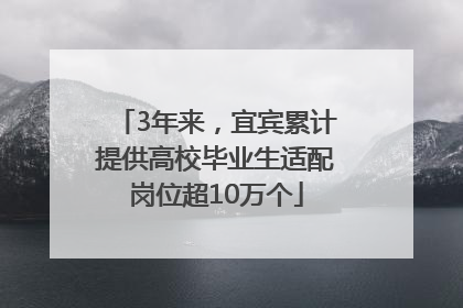 3年来，宜宾累计提供高校毕业生适配岗位超10万个