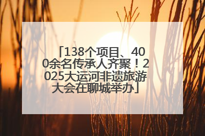 138个项目、400余名传承人齐聚！2025大运河非遗旅游大会在聊城举办