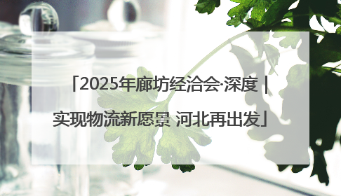 2025年廊坊经洽会·深度｜实现物流新愿景 河北再出发