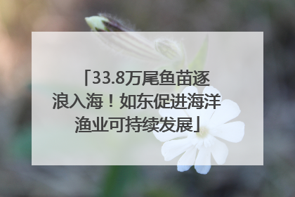 33.8万尾鱼苗逐浪入海！如东促进海洋渔业可持续发展