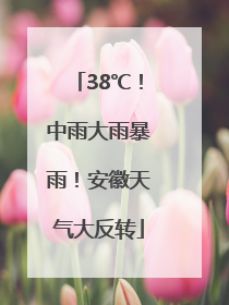 38℃！中雨大雨暴雨！安徽天气大反转
