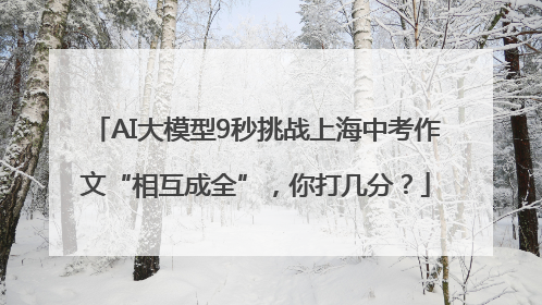 AI大模型9秒挑战上海中考作文“相互成全”，你打几分？